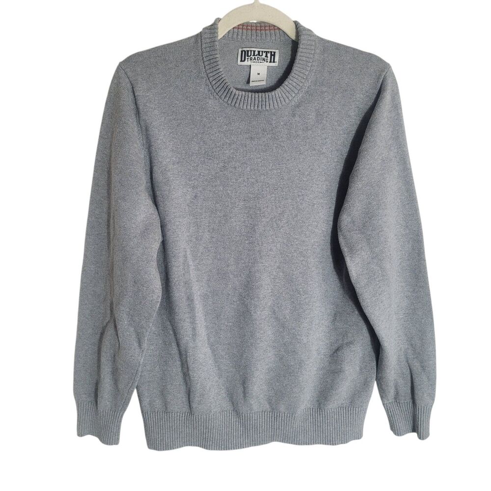 Duluth Trading Co Men's Strongarm Crew‎ Sweater Men's Medium Gray Knit Casual